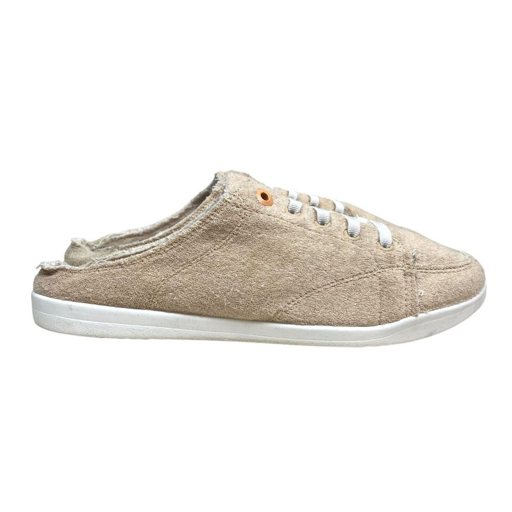 Vionic Beach Breeze Womens Mule Sneakers Terry Cloth Vamp Slip On Beige Sz 9.5